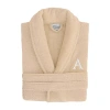 Linum Home Textiles Personalized Terry Bathrobe Unisex Adult Terry Cloth Long Sleeve Long Length Robe In Neutral