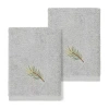 Linum Home Textiles Pierre 2-pc. Embellished Washcloth In Gray