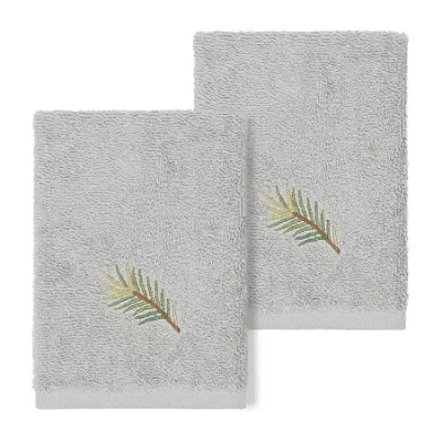 Linum Home Textiles Pierre 2-pc. Embellished Washcloth In Gray