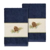 Linum Home Textiles Pierre Embellished 2-pc. Embellished Hand Towel In Blue