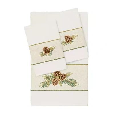 Linum Home Textiles Pierre Embellished 3-pc. Bath Towel Set In White