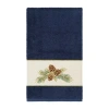 Linum Home Textiles Pierre Embellished Embellished Floral Bath Towel In Blue