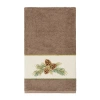 Linum Home Textiles Pierre Embellished Embellished Floral Bath Towel In Brown