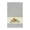 Linum Home Textiles Pierre Embellished Embellished Floral Bath Towel In Gray