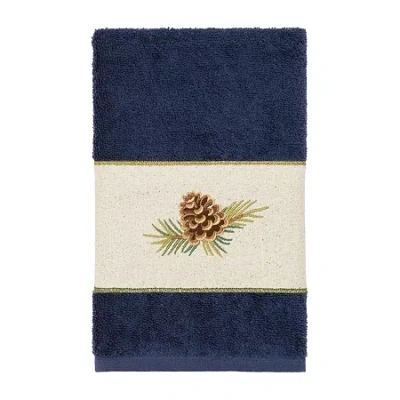 Linum Home Textiles Pierre Embellished Hand Towel In Blue