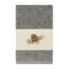Linum Home Textiles Pierre Embellished Hand Towel In Gray
