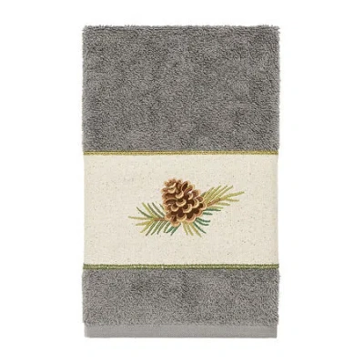Linum Home Textiles Pierre Embellished Hand Towel In Gray