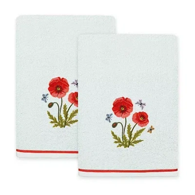 Linum Home Textiles Polly 2-pc. Embellished Floral Bath Towel In Blue