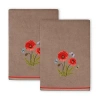 Linum Home Textiles Polly 2-pc. Embellished Floral Bath Towel In Brown