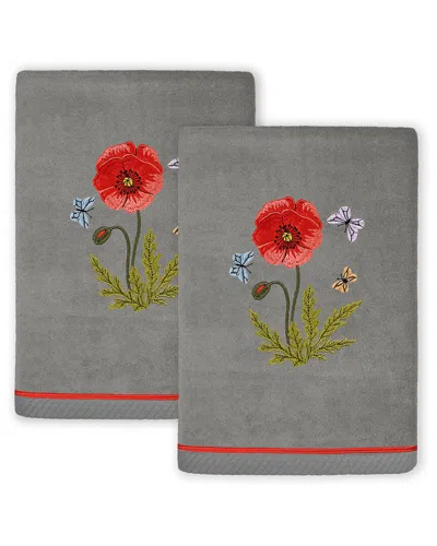Linum Home Textiles Polly 2pc Embellished Turkish Cotton Hand Towel Set