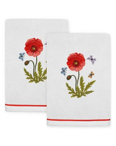Linum Home Textiles Polly 2pc Embellished Turkish Cotton Hand Towel Set