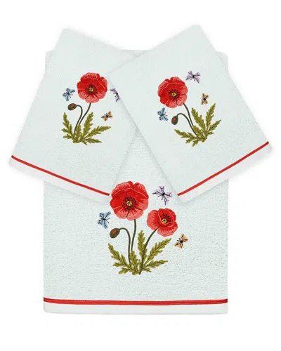 Linum Home Textiles Polly 3pc Embellished Turkish Cotton Towel Set