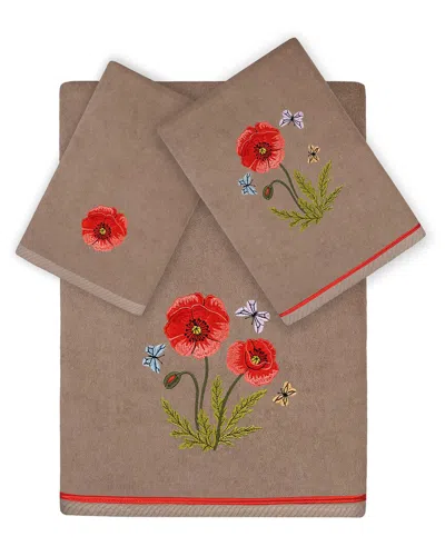 Linum Home Textiles Polly 3pc Embellished Turkish Cotton Towel Set