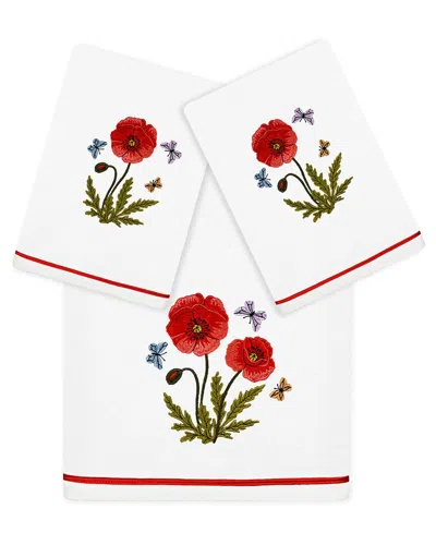 Linum Home Textiles Polly 3pc Embellished Turkish Cotton Towel Set