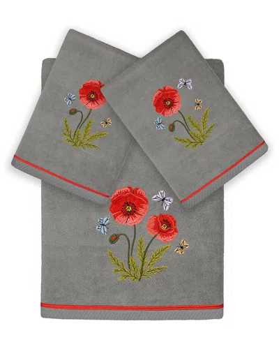 Linum Home Textiles Polly 3pc Embellished Turkish Cotton Towel Set