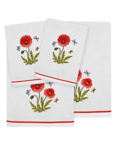 Linum Home Textiles Polly 4pc Embellished Turkish Cotton Towel Set