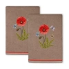 Linum Home Textiles Polly Embellished 2-pc. Embellished Hand Towel In Brown