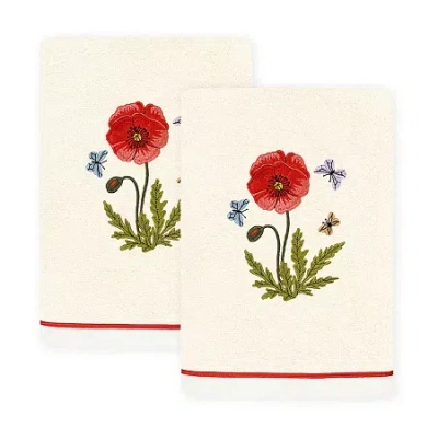 Linum Home Textiles Polly Embellished 2-pc. Embellished Hand Towel In White
