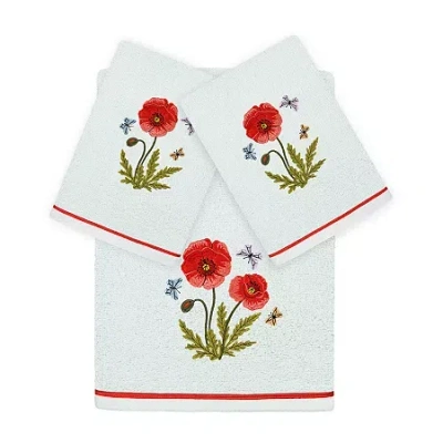 Linum Home Textiles Polly Embellished 3-pc. Bath Towel Set In White