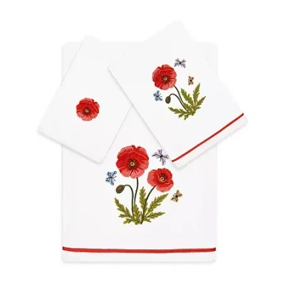 Linum Home Textiles Polly Embellished 3-pc. Bath Towel Set In White