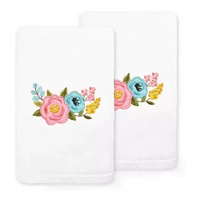 Linum Home Textiles Primavera Embroidered 2-pc. Hand Towel In White