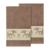 Linum Home Textiles Quinn 2-pc. Embellished Animal Bath Towel In Brown