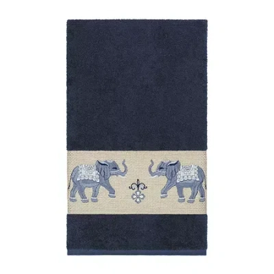 Linum Home Textiles Quinn Embellished Animal Bath Towel In Blue