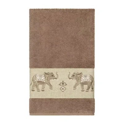 Linum Home Textiles Quinn Embellished Animal Bath Towel In Brown