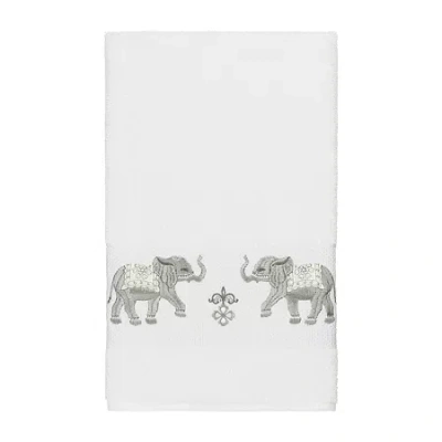 Linum Home Textiles Quinn Embellished Animal Bath Towel In White