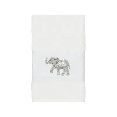 Linum Home Textiles Quinn Embellished Turkish Cotton Hand Towel In White