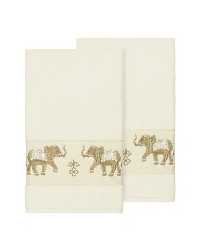 Linum Home Textiles Quinn Turkish Cotton 2pc Embellished Bath Towel Set