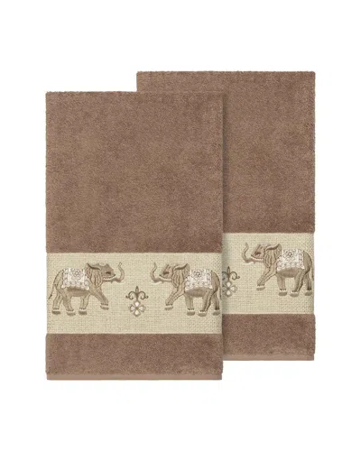 Linum Home Textiles Quinn Turkish Cotton 2pc Embellished Bath Towel Set