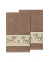 Linum Home Textiles Quinn Turkish Cotton 2pc Embellished Bath Towel Set