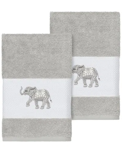Linum Home Textiles Quinn Turkish Cotton 2pc Embellished Hand Towel Set