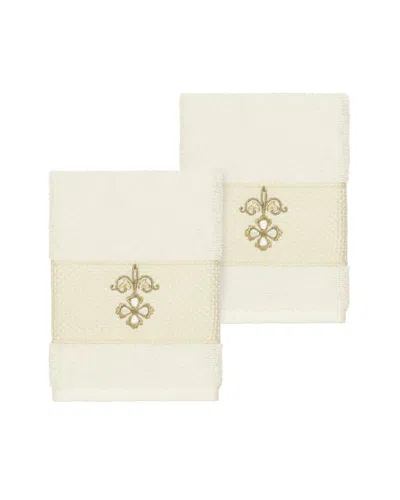 Linum Home Textiles Quinn Turkish Cotton 2pc Embellished Washcloth Set
