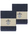 Linum Home Textiles Quinn Turkish Cotton 2pc Embellished Washcloth Set
