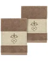 Linum Home Textiles Quinn Turkish Cotton 2pc Embellished Washcloth Set