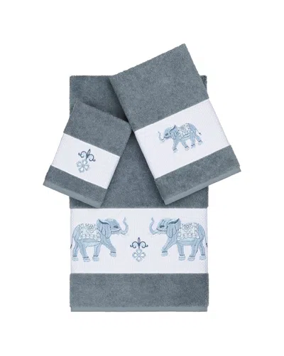 Linum Home Textiles Quinn Turkish Cotton 3pc Embellished Towel Set