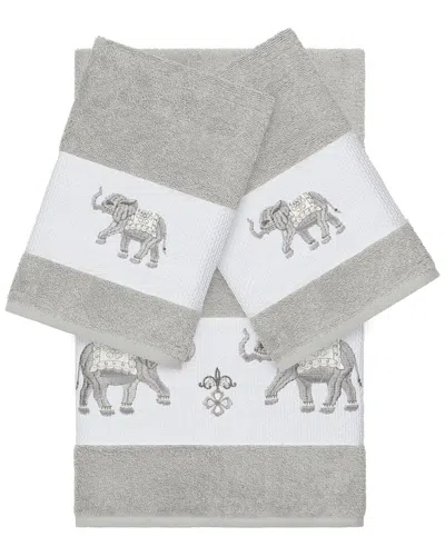 Linum Home Textiles Quinn Turkish Cotton 3pc Embellished Towel Set
