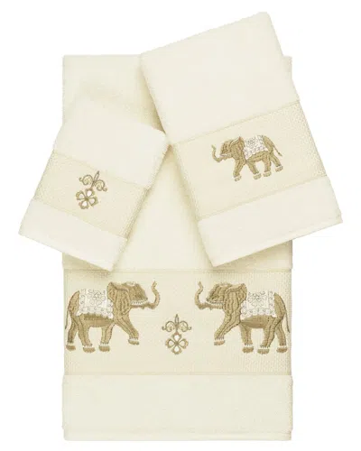 Linum Home Textiles Quinn Turkish Cotton 3pc Embellished Towel Set