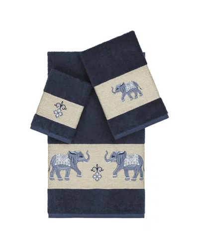 Linum Home Textiles Quinn Turkish Cotton 3pc Embellished Towel Set
