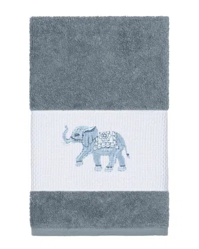 Linum Home Textiles Quinn Turkish Cotton Embellished Hand Towel In Black