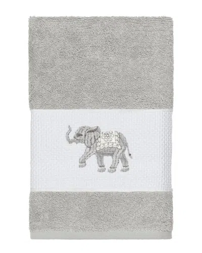 Linum Home Textiles Quinn Turkish Cotton Embellished Hand Towel In Black