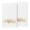 Linum Home Textiles Rebecca 2-pc. Embellished Floral Bath Towel In White