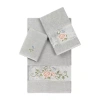 Linum Home Textiles Rebecca Embellished 3-pc. Bath Towel Set In Gray