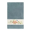 Linum Home Textiles Rebecca Embellished Embellished Floral Bath Towel In Blue