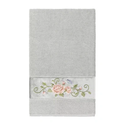 Linum Home Textiles Rebecca Embellished Embellished Floral Bath Towel In Gray