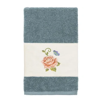 Linum Home Textiles Rebecca Embellished Hand Towel In Blue