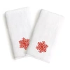 Linum Home Textiles Red Snow Flake 2-pc. Hand Towel In White