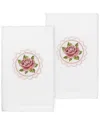 Linum Home Textiles Rosalee Embroidered Luxury 100% Turkish Cotton Hand Towels (set Of 2) In White